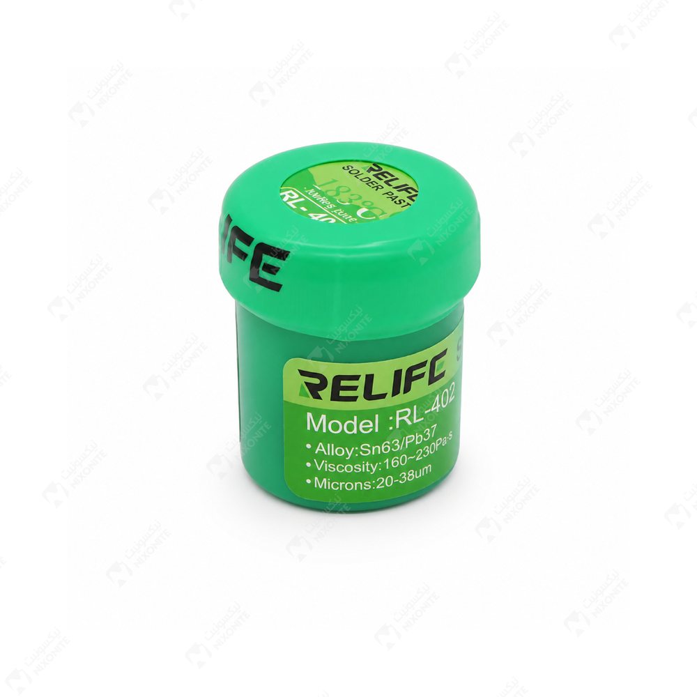 Relife Rl402 Soldering Paste 183Degree لإصلاح الهواتف المحمولة وصيانتها وخدمات الإلكترونيات بشكل احترافي.