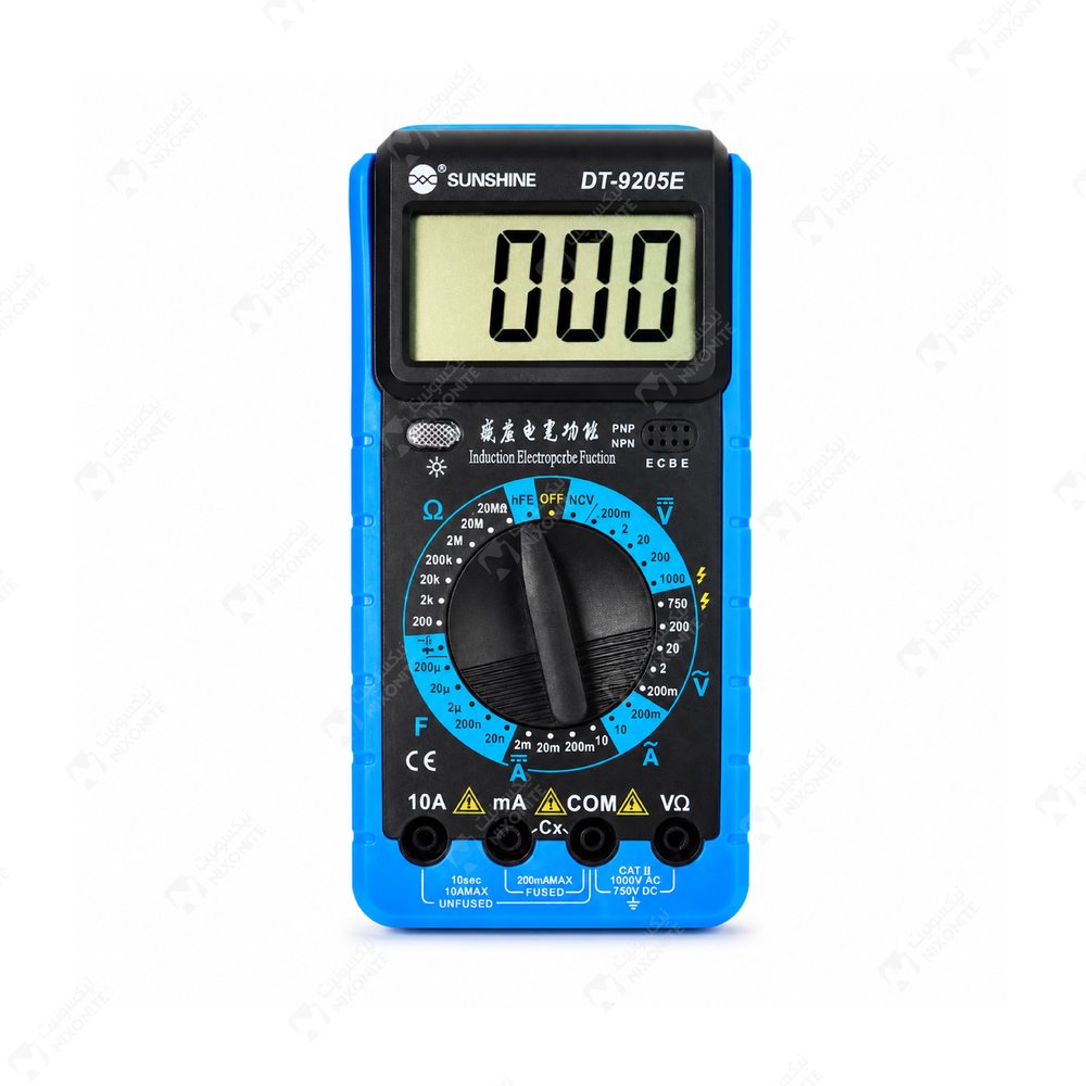 جهاز قياس رقمي متعدد من Sunshine Dt-9205E لإصلاح وصيانة وخدمة الإلكترونيات بشكل احترافي.