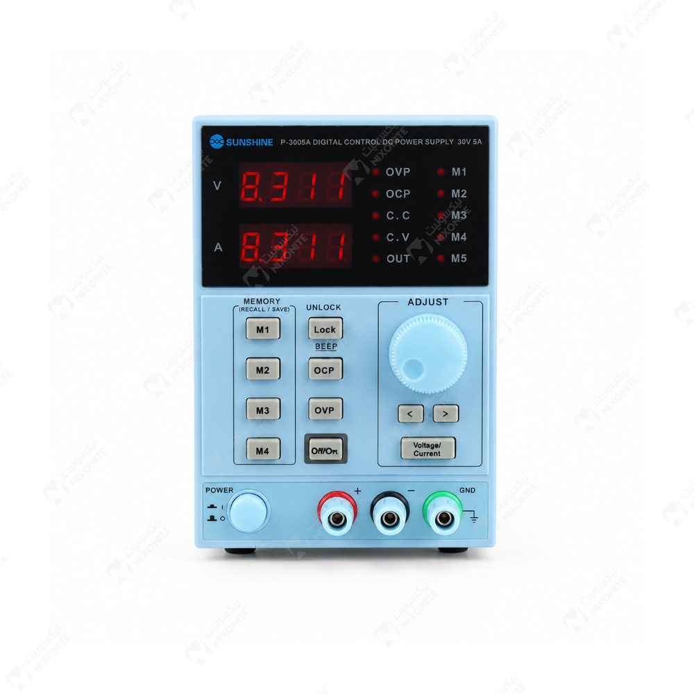 مصدر طاقة Sunshine P-3005A للأعمال الاحترافية في إصلاح وصيانة الهواتف المحمولة وخدمات الإلكترونيات.