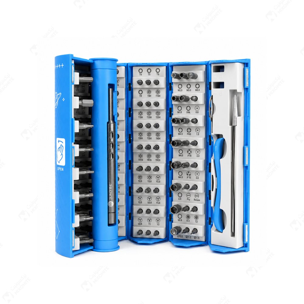 مجموعة مفك براغي Sunshine Ss5120 128In1 لإصلاح الهواتف المحمولة وصيانتها وخدمات الإلكترونيات بشكل احترافي.