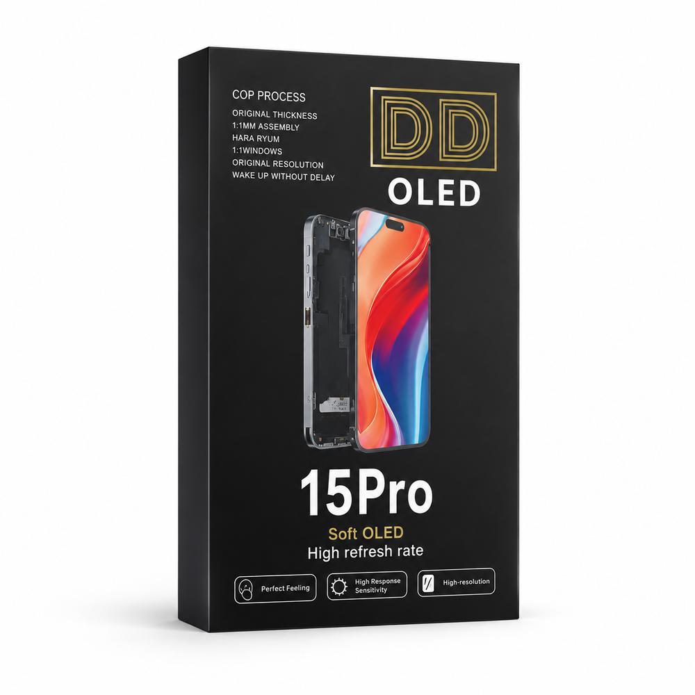 شاشة IPHONE 15PRO DD SOFT OLED، معدل تحديث عالي