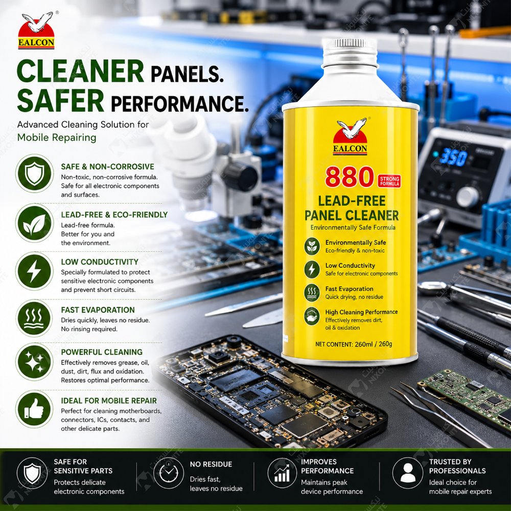 FALCON 880 Liquid Cleaner سائل تنظيف إلكترونيات احترافي لإصلاح الأجهزة المحمولة وخدمة PCB
