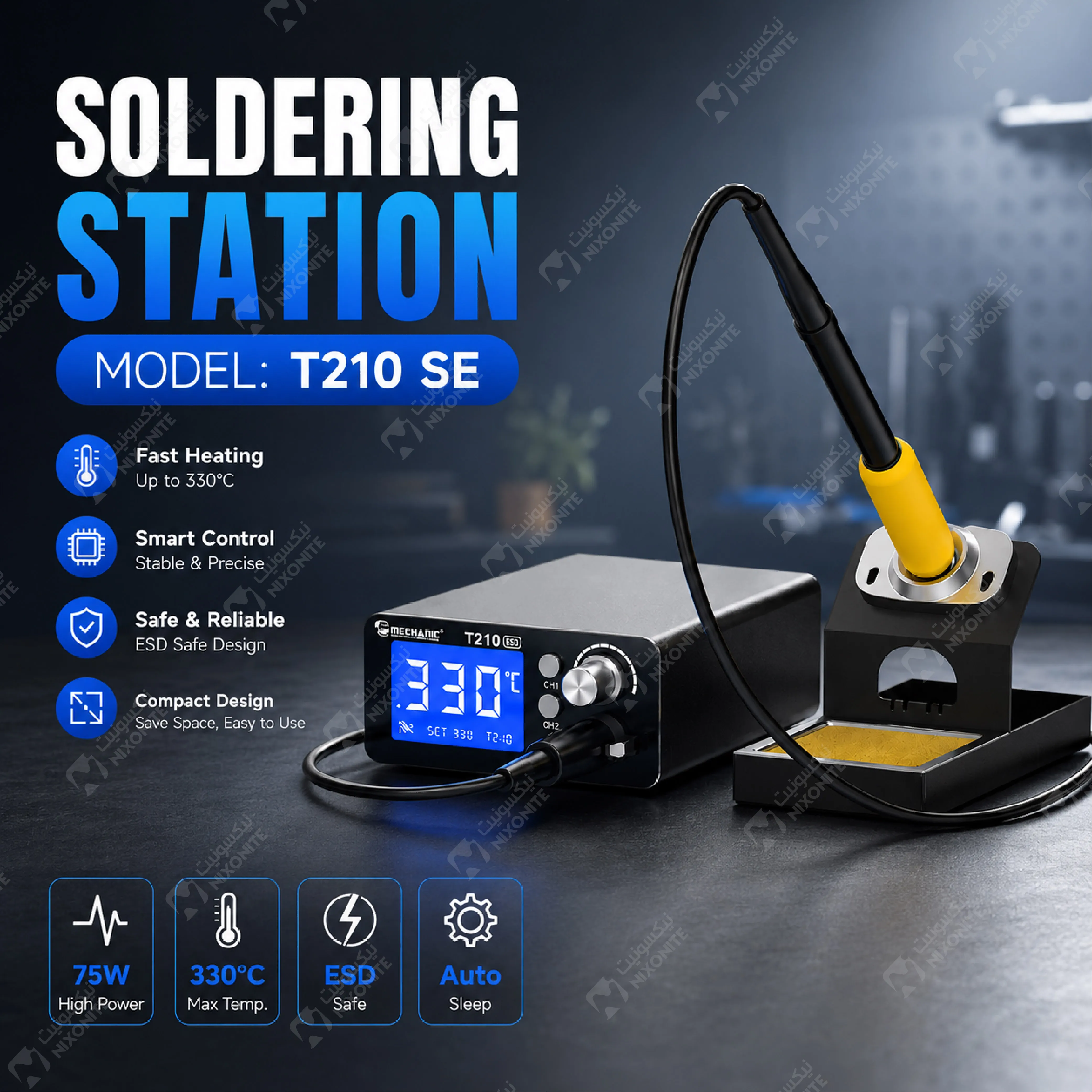 محطة لحام ميكانيكي T210 Se / محطة لحام رقمية MECHANIC T210 SE LED