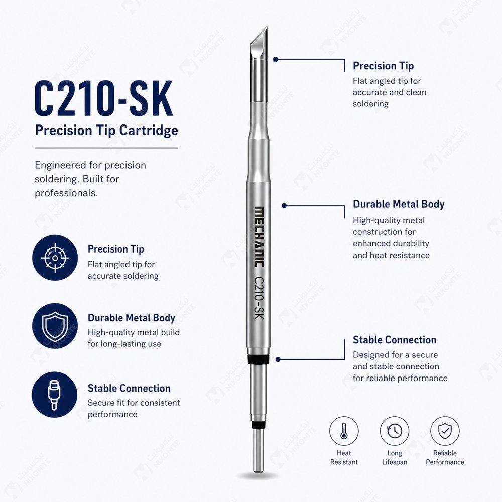 ميكانيكي C210 Sk Soldering Tip Cut لإصلاح الهواتف المحمولة وصيانتها وأعمال خدمة الإلكترونيات الاحترافية.