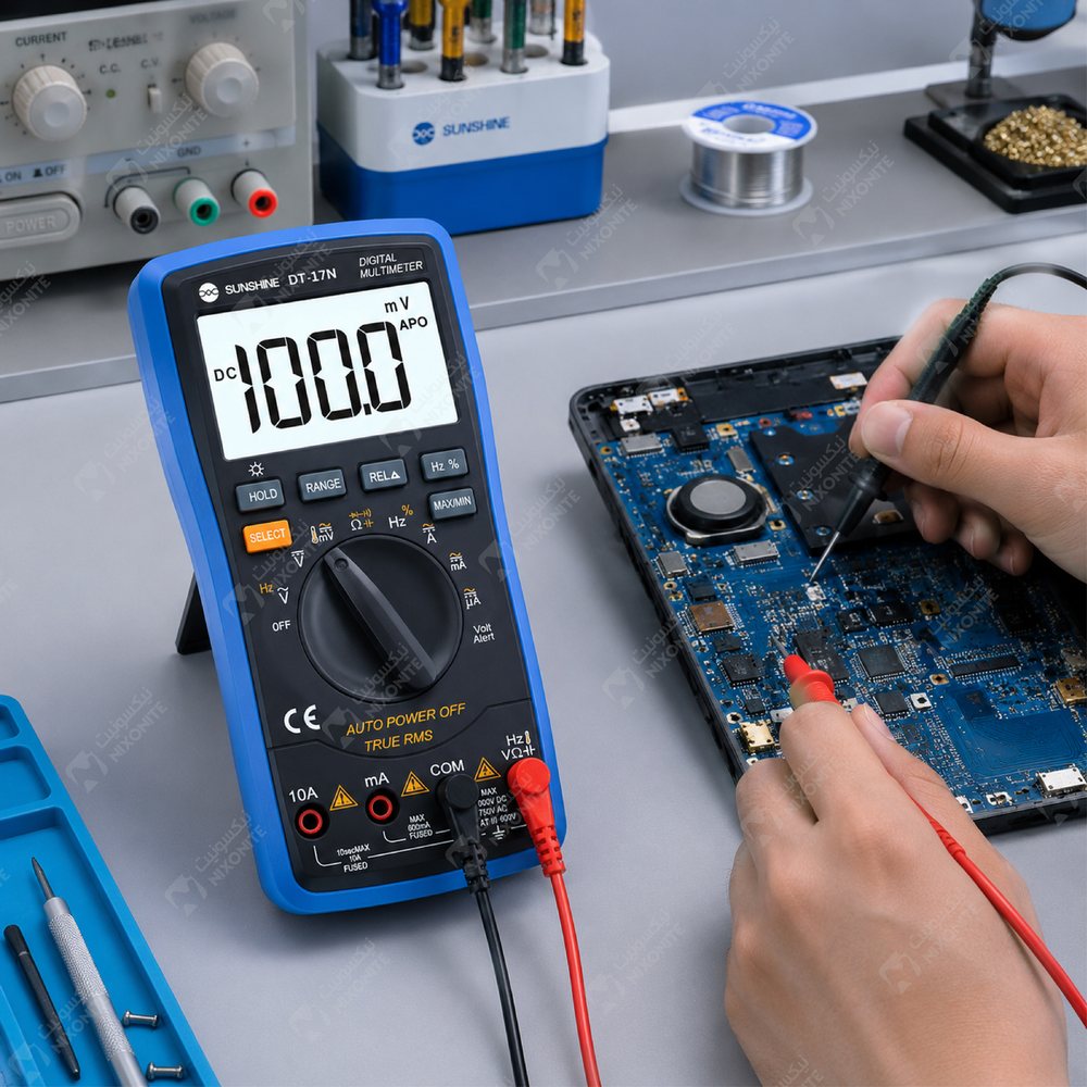 جهاز قياس رقمي متعدد من Sunshine Dt-17N لإصلاح وصيانة وخدمة الإلكترونيات بشكل احترافي.
