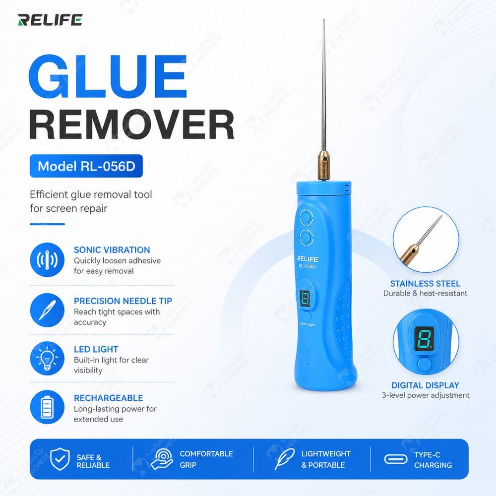 Relife Rl-056D Glue Remover للأعمال الاحترافية في إصلاح وصيانة الهواتف المحمولة وخدمات الإلكترونيات.
