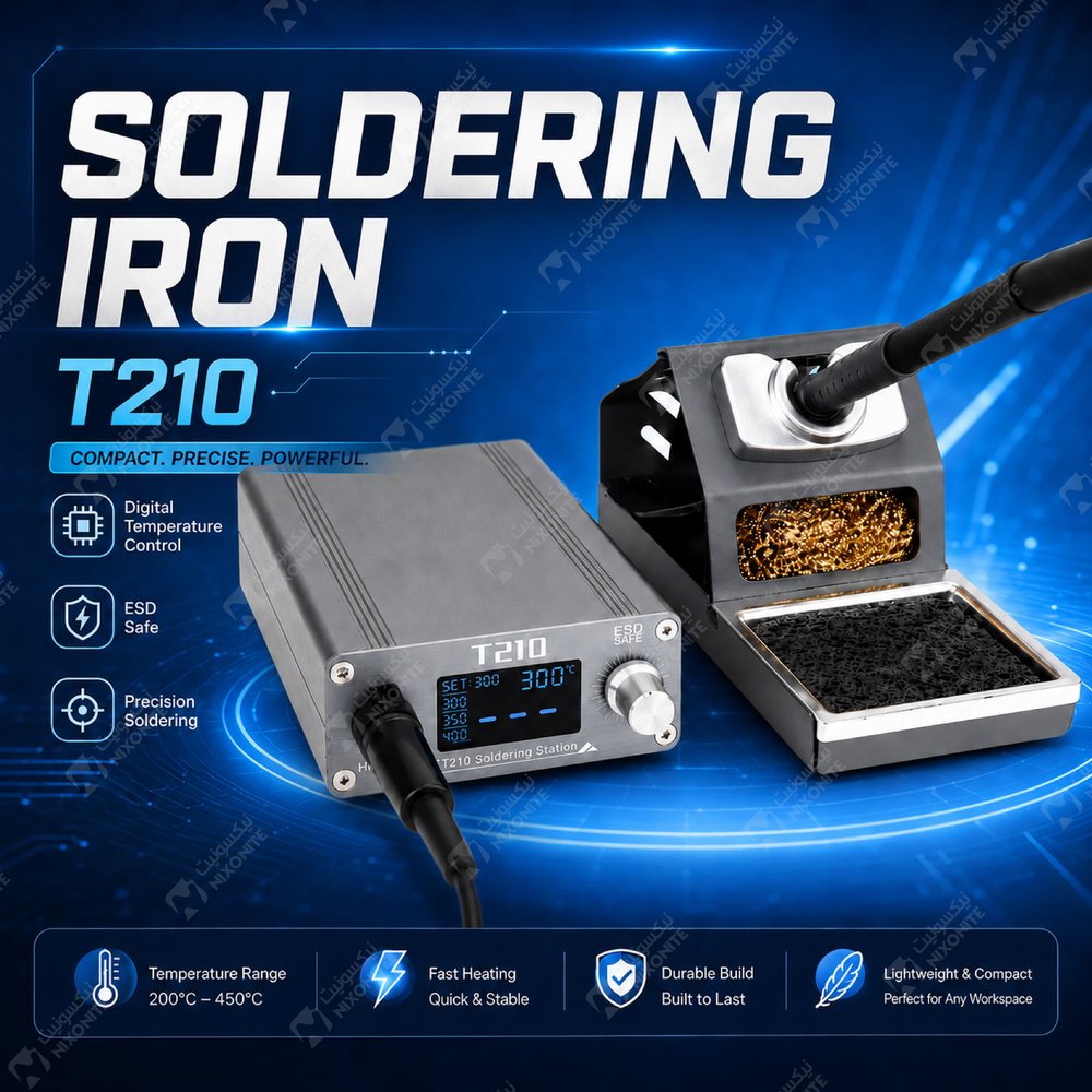 Oss Team T210 Soldering Iron Digital للأعمال الاحترافية في إصلاح وصيانة الهواتف المحمولة وخدمة الإلكترونيات.