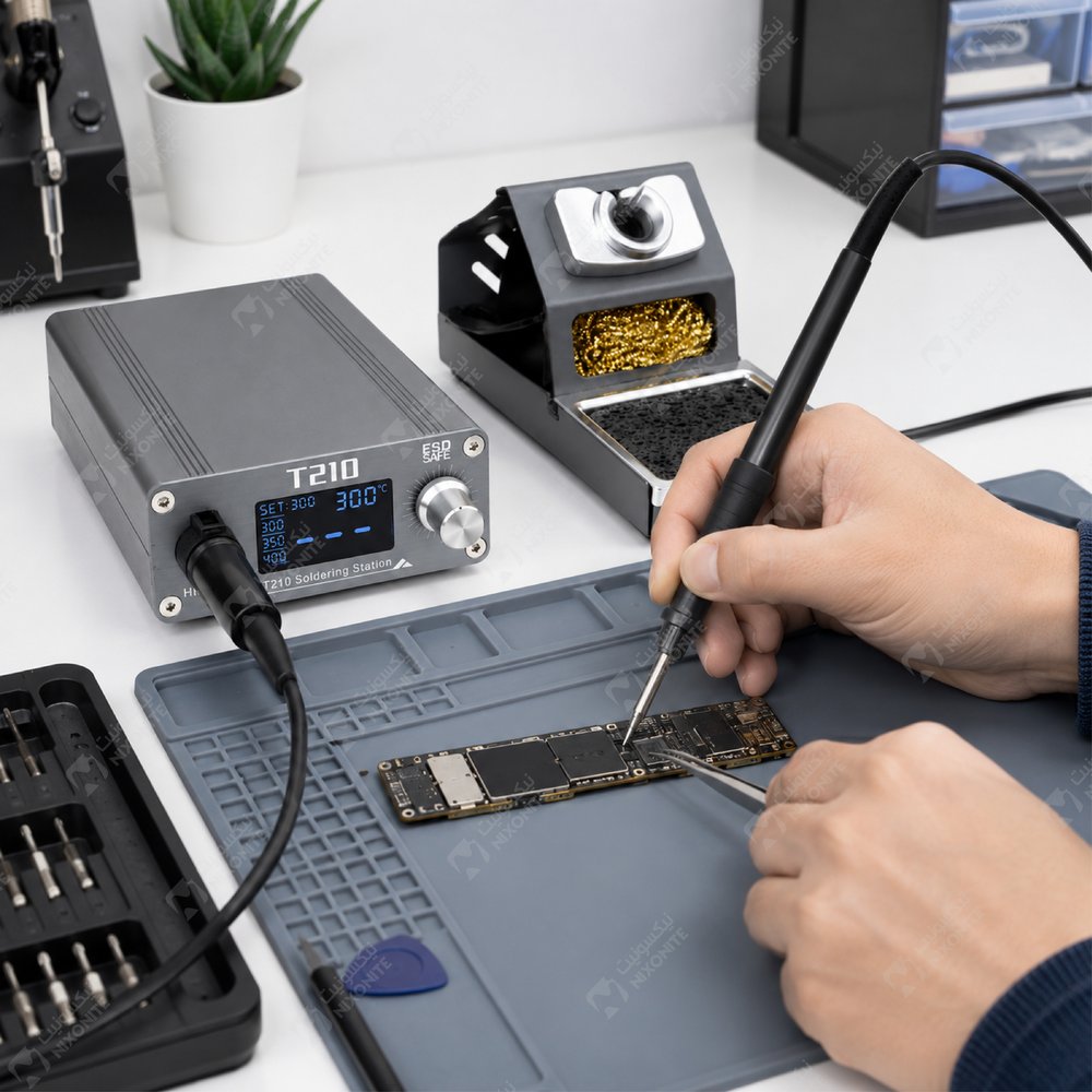 Oss Team T210 Soldering Iron Digital للأعمال الاحترافية في إصلاح وصيانة الهواتف المحمولة وخدمة الإلكترونيات.
